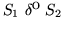 $S_1 ~\delta^o_{}~ S_2$