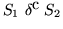 $S_1 ~\delta^c_{}~ S_2$