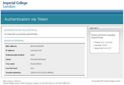 Using a DoCRoam Token stage 3