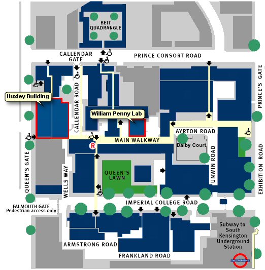 Map of Imperial College South Kensington Campus