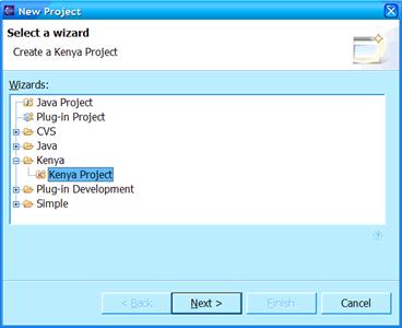 How to open New Project wizard