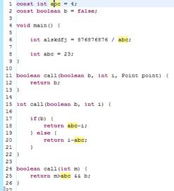 Variable reference highlighting