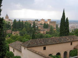 View of Alhambra palace, Palacio de Generalife