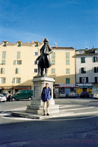 Paoli's statue - and Jeremy - in Corte