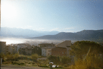 View over Calvi bay from the apartment - with scenic mist