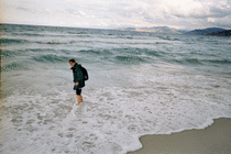 Helen paddling at Ile Rousse (2)