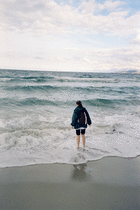 Helen paddling at Ile Rousse (1)