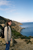 Helen on La Revellata peninsula - and the lighthouse!