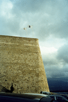 Corse flag on the end of Calvi citadelle