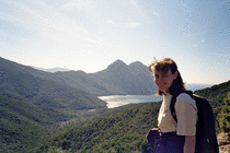 Helen starting out on the Girolata loop