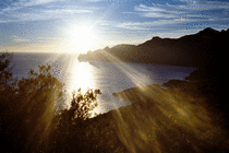 Sunset over Girolata's ruined Genoese castle