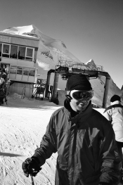 15.01.2003, Mr D and the summit of Grande Motte