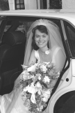 Helen and flowers and car