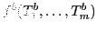 $f^{b}(T^{b}_{1},\ldots, T^{b}_{m})$
