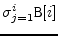 $\sigma_{j=1}^i {\tt B[}i{]}$