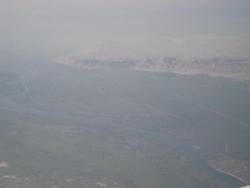 Nile and the greenery surrounding it (taken from the flight)