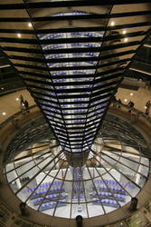 Looking down into Parliament, Reichstag dome