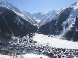 View of Cogne and Gran Paradiso National Park from Gimillian