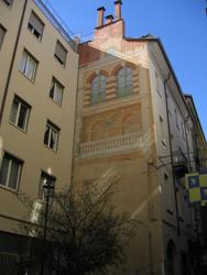 Colourful mural on this building