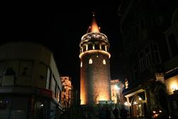 Galata Tower at night