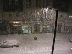Snowing heavily
