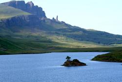 Old man of Storr with Loch Leathan, IoS